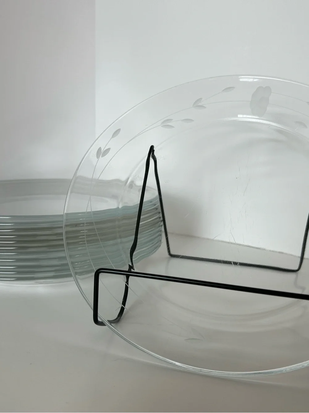 Princess House Heritage design, Clear Glass Dinner Plates set of 12
